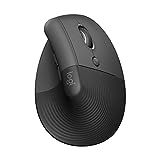 Logitech Lift Vertical Ergonomic Mouse, Wireless, Bluetooth or Logi Bolt USB receiver, Quiet clicks, 4 buttons, compatible with Windows/macOS/iPadOS, Laptop, PC - Graphite