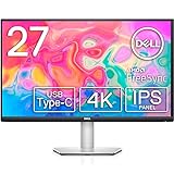 Dell S2722QC 27-inch 4K USB-C Monitor - UHD (3840 x 2160) Display, 60Hz Refresh Rate, 8MS Grey-to-Grey Response Time (Normal Mode), Built-in Dual 3W Speakers, 1.07 Billion Colors Platinum Silver