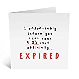 Central 23 - Funny 50th Birthday Card for Her - 'Your 40s Have Expired' - Funny 50th Birthday Cards for Women - Cheeky 50th Birthday Cards for Men - Comes with Fun Stickers