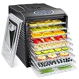 Ivation 9 Tray Countertop Digital Food Dehydrator Drying Machine 600w with Preset Temperature Settings, Auto Shutoff Timer and Even Heat Circulation for Beef Jerky, Fruits, Vegetables & Nuts