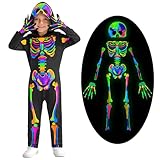Weixinbuy Halloween Costumes for Boys Girls Kids Toddler Baby Halloween Skeleton Costumes Luminous Glow in The Dark Outfit