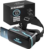 3D VR Headset for iPhone & Android Phones - with Links to 3D VR Videos | Virtual Reality Goggles Set for Beginners | Wearable VR Set for Kids & Adults – Blue