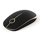 Jelly Comb 2.4G Slim Wireless Mouse with Nano Receiver MS001 (Black and Gold)