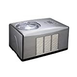 Lopie Stainless Steel Ice Cream Maker with Built-in Compressor without Pre-Cooling, LCD Digital Display (Silver, 1.6 Quart)