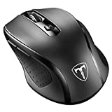 VicTsing MM057 2.4G Wireless Portable Mobile Mouse Optical Mice with USB Receiver, 5 Adjustable DPI Levels, 6 Buttons for Notebook, PC, Laptop, Computer, Macbook - Black