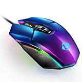 PeohZarr Gaming Mouse, Computer Gaming Mice with Electroplating Aurora Cover, PC Gaming Mice with 10000 DPI Optical Sensor, 7 Programmable Button for Windows 7/8/10/XP/Linux/Mac