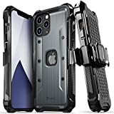 Vena vArmor Rugged Case Compatible with Apple iPhone 12 Pro Max (6.7"-inch), (Military Grade Drop Protection) Heavy Duty Holster Belt Clip Cover with Kickstand - Space Gray