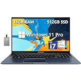 ASUS VivoBook 15.6" Touchscreen FHD Laptop, 12th Gen Intel Core i7-1255U, 16GB RAM, 512GB PCIe SSD, Intel Iris Xe Graphics, Backlit Keyboard, WiFi 6, Windows 11 Pro, Quiet Blue, 32GB Hotface USB Card