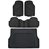 Motor Trend Flextough Rubber Car Floor Mats & Cargo Trunk Mat Set Black Heavy Duty - Odorless, Extreme Duty (Black) - MT-773-884-BK