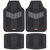 Motor Trend DualFlex All-Weather Rubber Floor Mats for Car, Truck, Van & SUV – Waterproof Front & Rear Liners with Drainage Channels & Two-Tone Sport Design