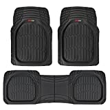 Motor Trend 923-BK Black FlexTough Contour Liners-Deep Dish Heavy Duty Rubber Floor Mats for Car SUV Truck & Van-All Weather Protection, Universal Trim to Fit