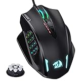 Redragon M908 Impact RGB LED MMO Gaming Mouse with 12 Side Buttons, Optical Wired Ergonomic Gamer Mouse with Max 12,400DPI, High Precision, 20 Programmable Macro Shortcuts, Comfort Grip